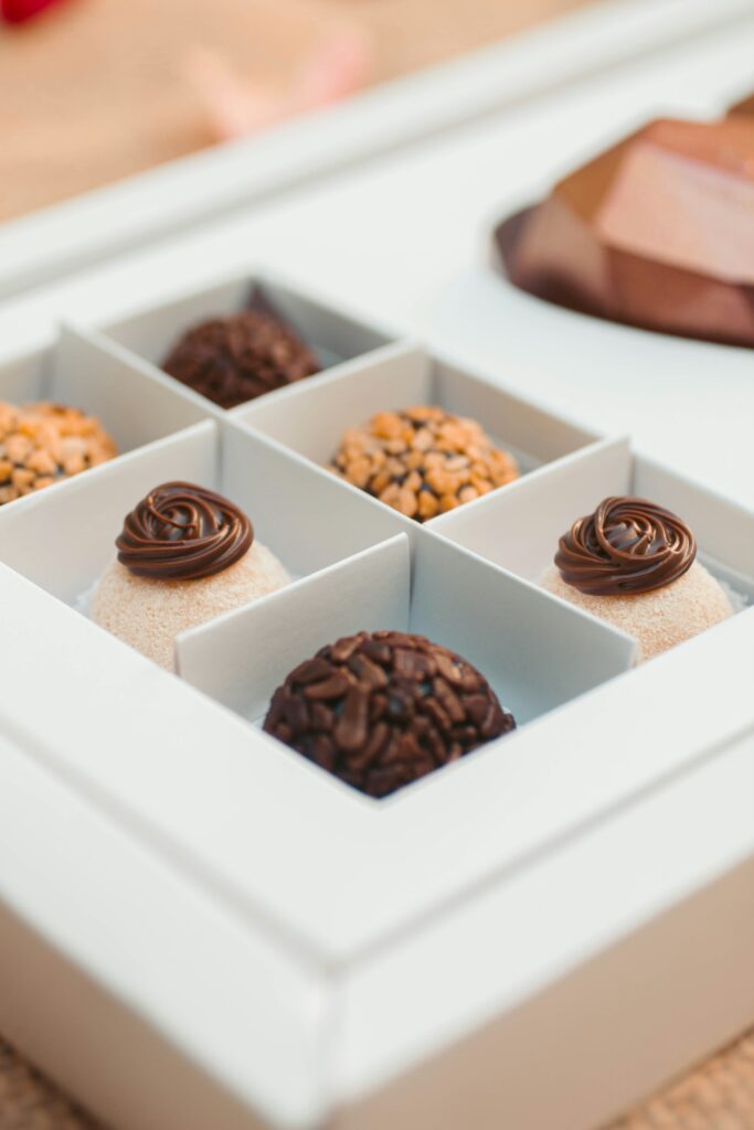 Box of handmade pralines